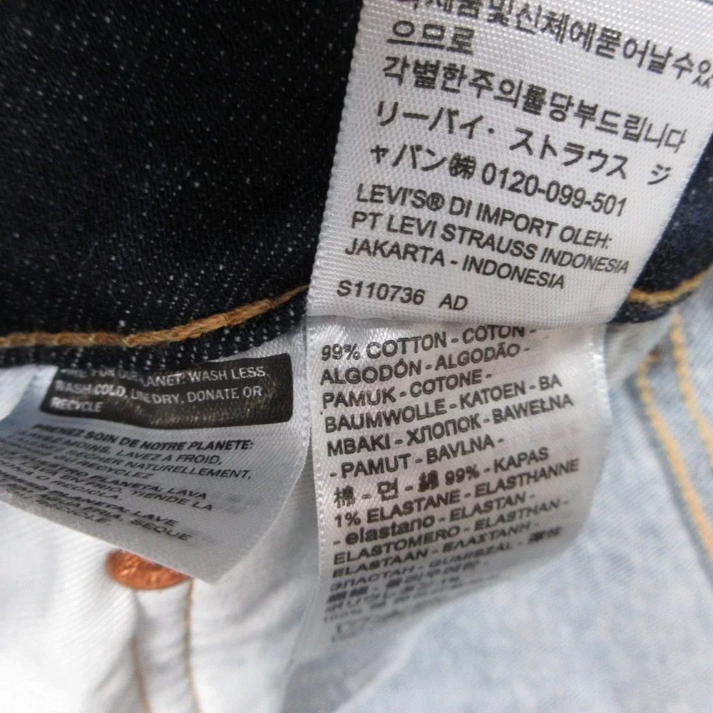 Levis Jeans Mens 34x32 Blue 512 Slim Tapered  Premium Dark Wash Fade Denim Pants